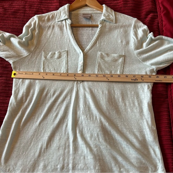 Chico's Linen Button Mint Top. Size Medium/Chico’s 1. - Picture 11 of 11